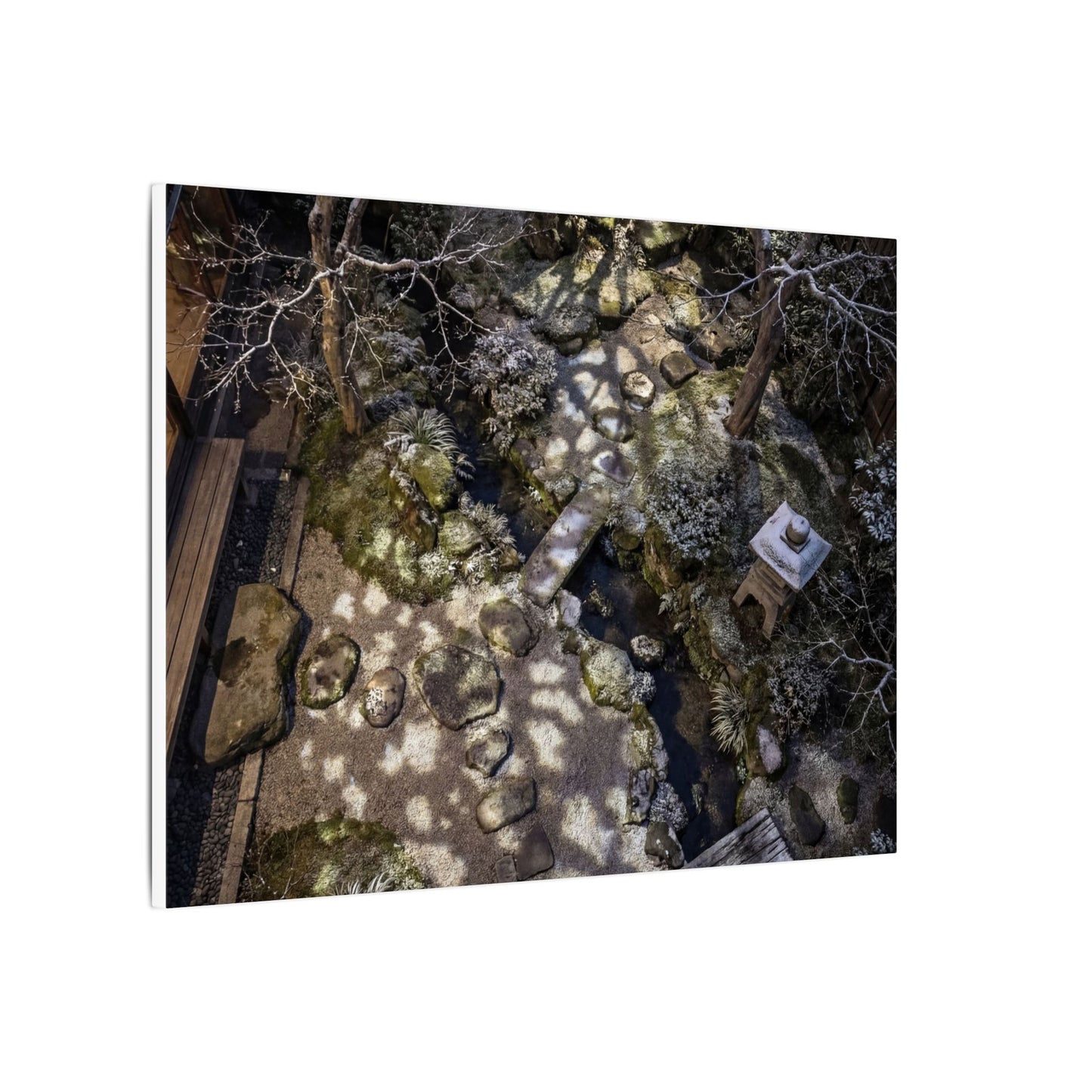 Moonlit Garden Japanese Pattern Canvas Art | Elegant Japandi Art