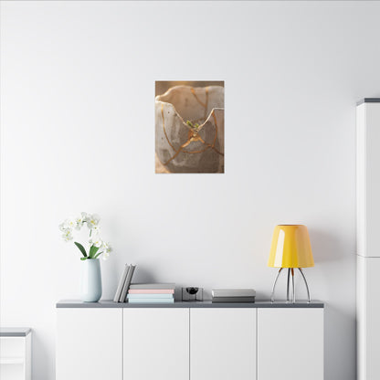 Golden Hour Broken Pottery Canvas Art - Japandi Kanso