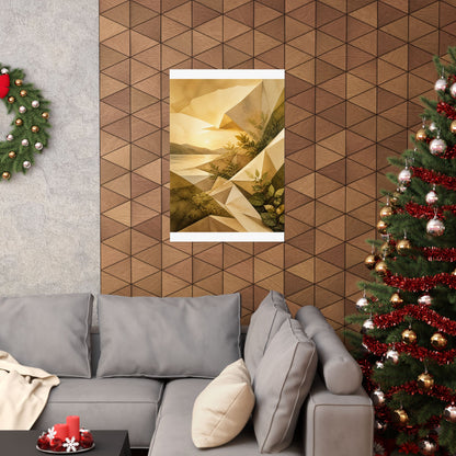 Golden Hour Paper Fold Wall Art Print - Japandi Ma