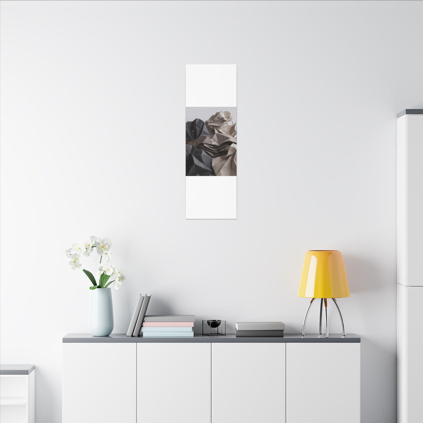 Neutral Paper Fold Canvas Art - Texture Japandi