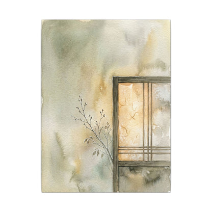 Ma Shoji Screen Canvas Art - Japandi Watercolor