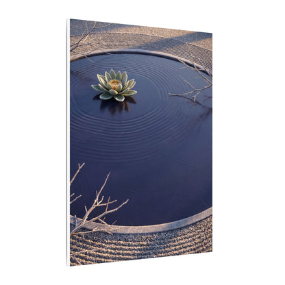 Lotus Flower Canvas Art | Winter Zen Karesansui Art Art Print