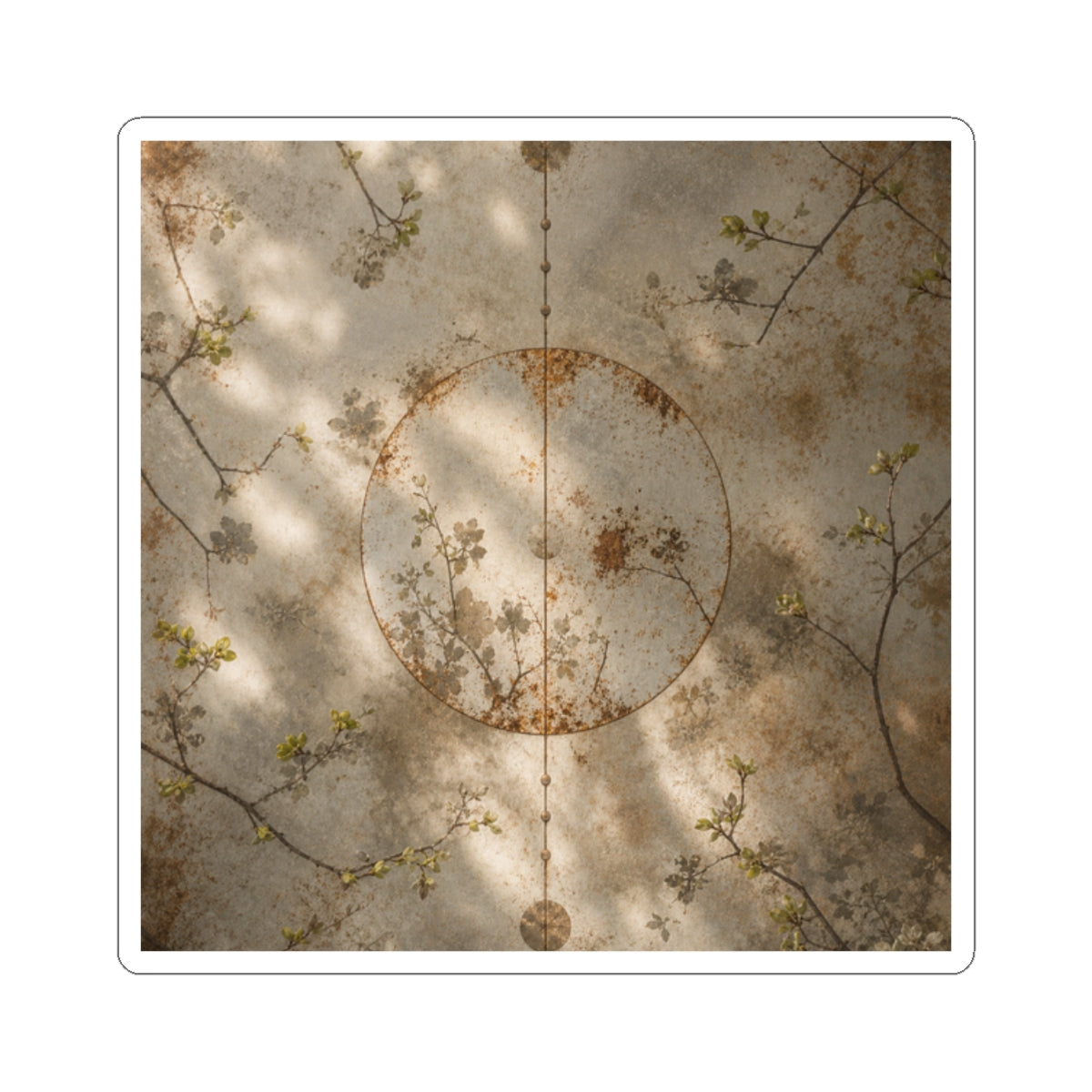 Kanso Rust Patina Sticker - Japandi Japanese Pattern