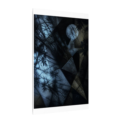 Shadow Play Winter Canvas Art | Dark Japandi Luxurious Design