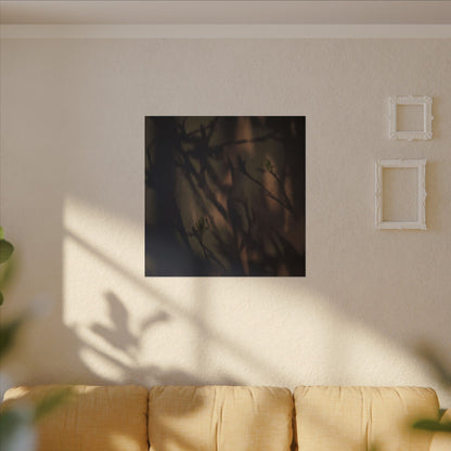 Candlelight Shadow Play Canvas Art - Dark Japandi Shibui