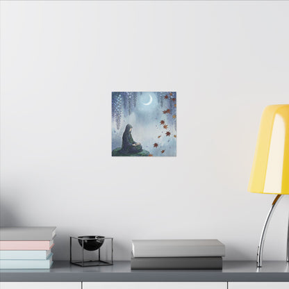 Zen Wisteria in Moonlight | Ukiyo E Inspired Canvas Art
