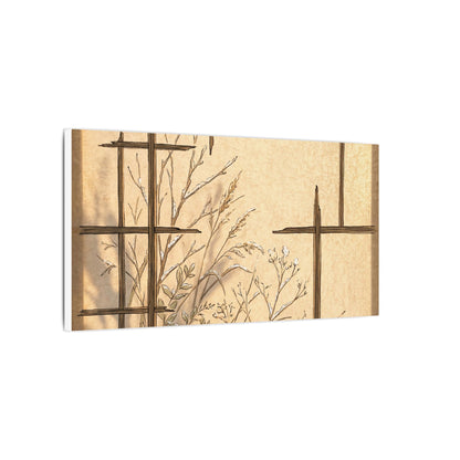 Shoji Screen Canvas Art | Winter Japandi Minimal Line Art
