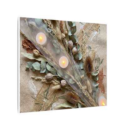 Candlelight Dried Flowers Canvas Art - Japandi Kanso