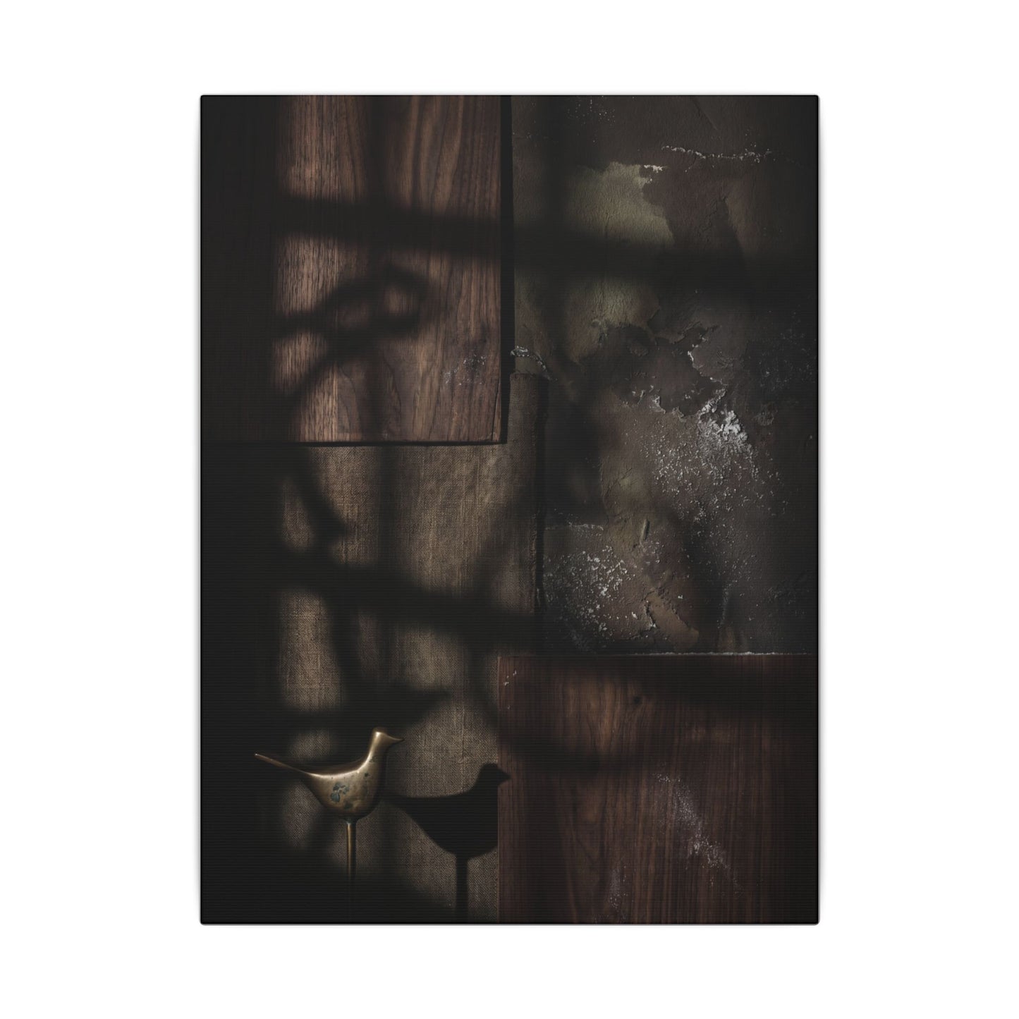 Dark Japandi Shadow Play in Candlelight | Dark Texture Canvas Art
