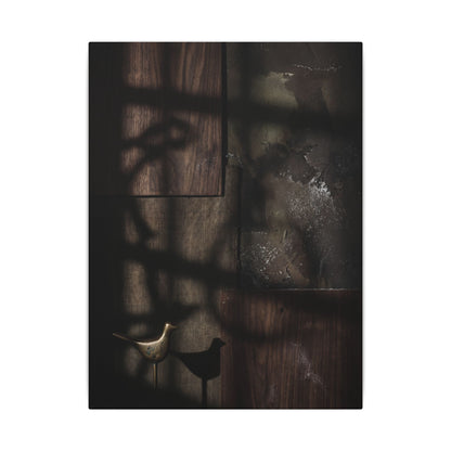 Dark Japandi Shadow Play in Candlelight | Dark Texture Canvas Art