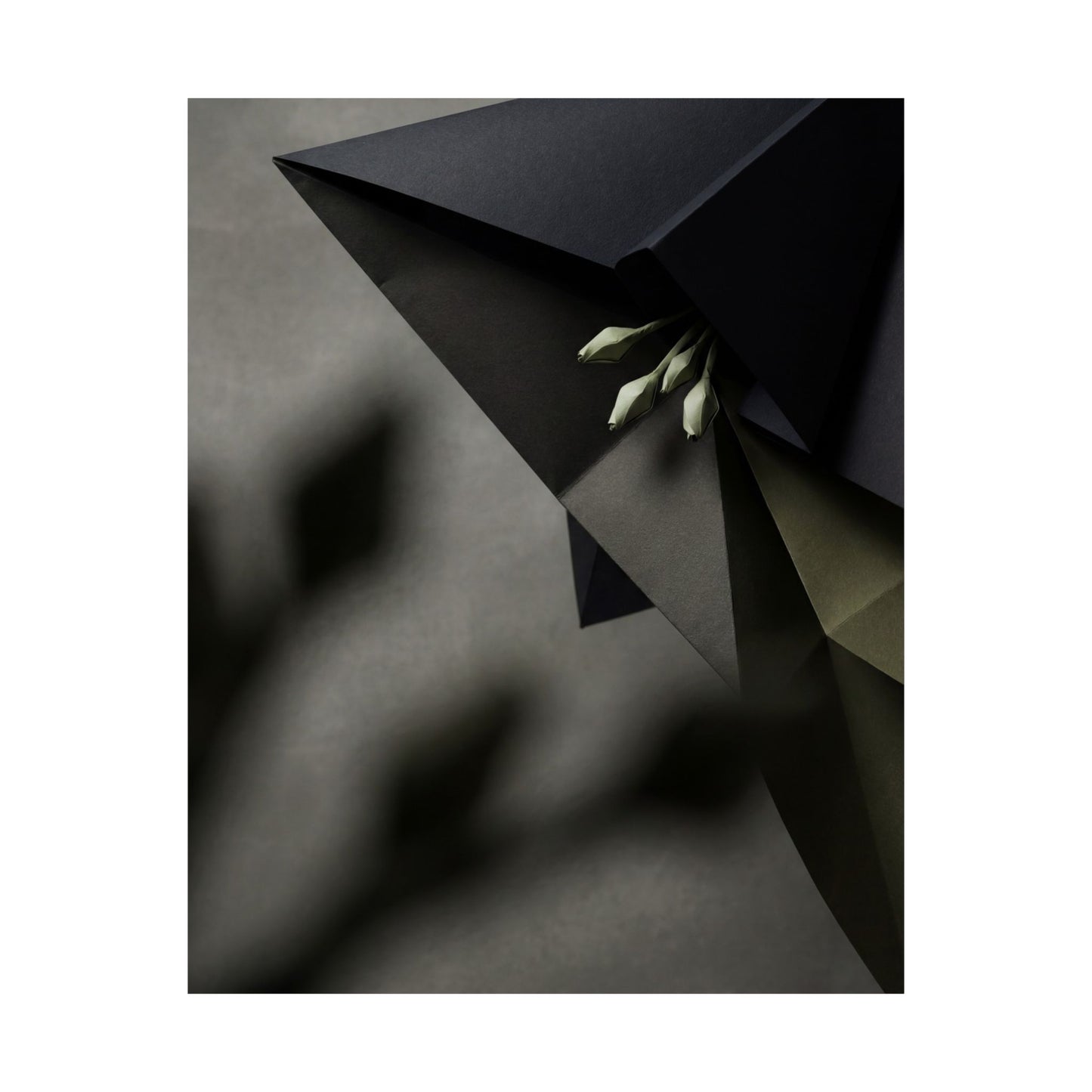 Paper Fold Wall Art Print | Spring Dark Japandi Moody Minimal Art