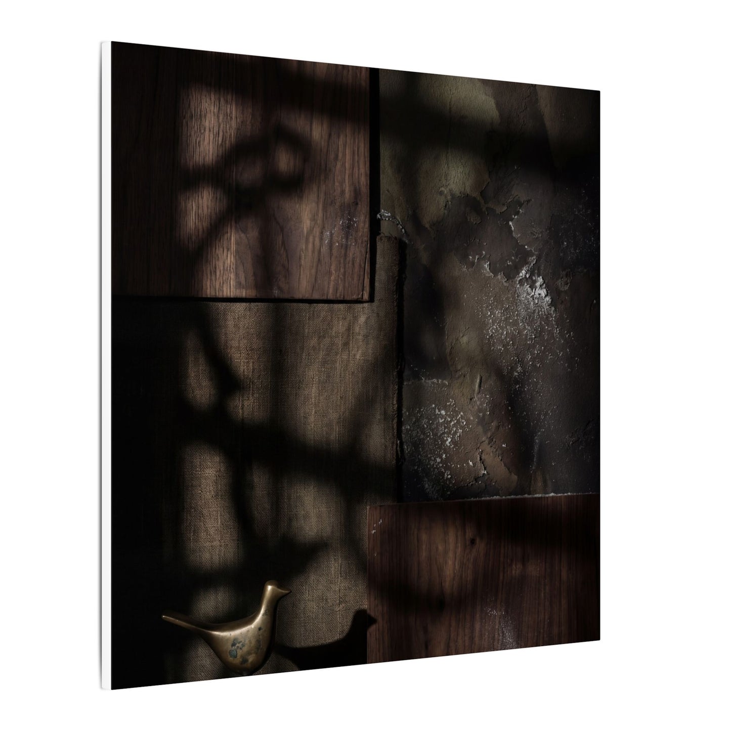 Dark Japandi Shadow Play in Candlelight | Dark Texture Canvas Art