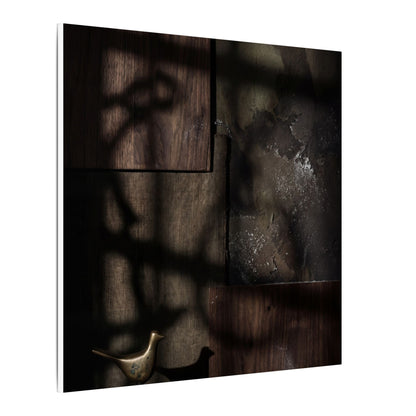 Dark Japandi Shadow Play in Candlelight | Dark Texture Canvas Art