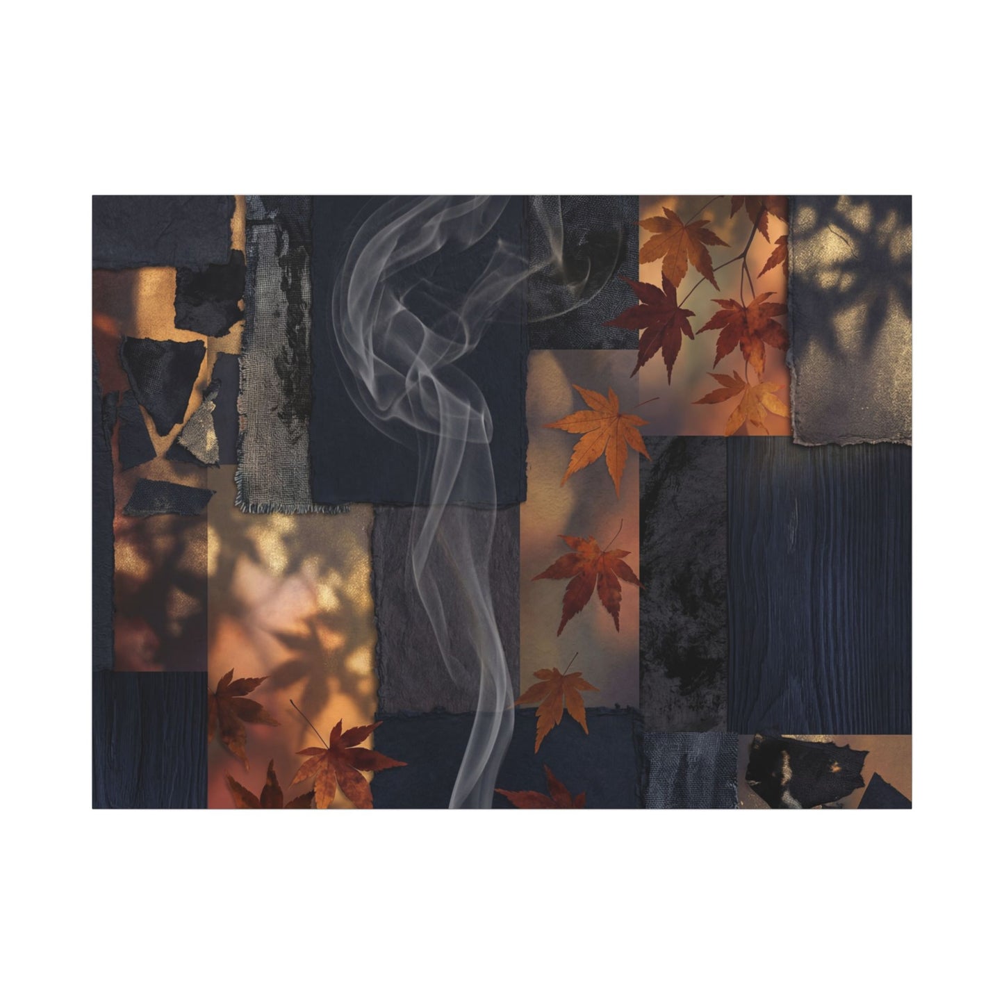 Autumn Incense Smoke Dark Texture Canvas Art | Sophisticated Decor