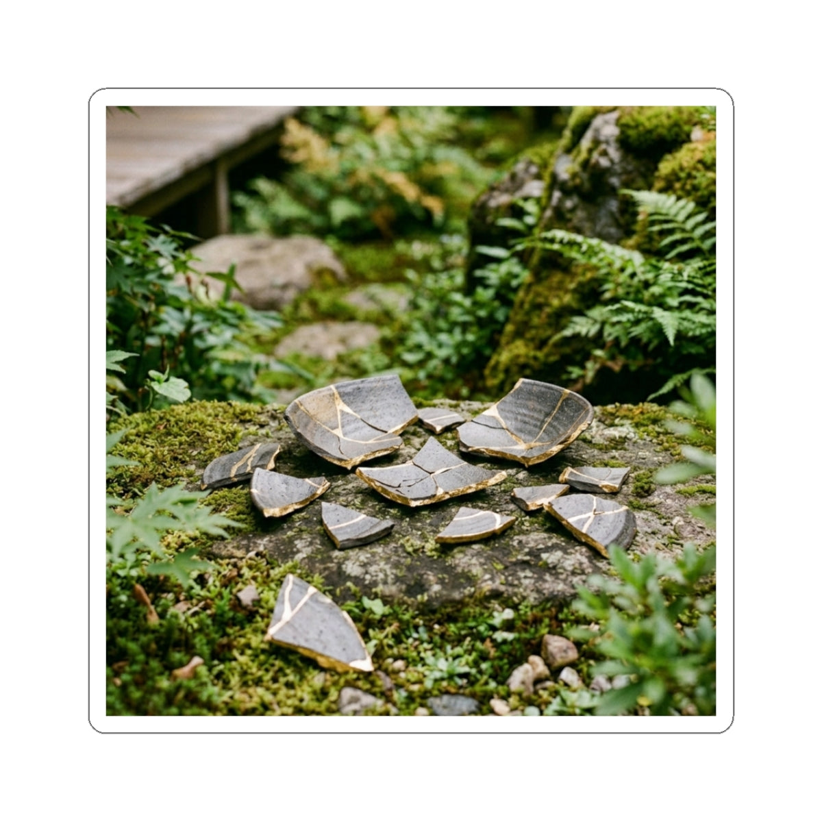 Summer Broken Pottery Gold Repair Sticker | Philosophical Decor