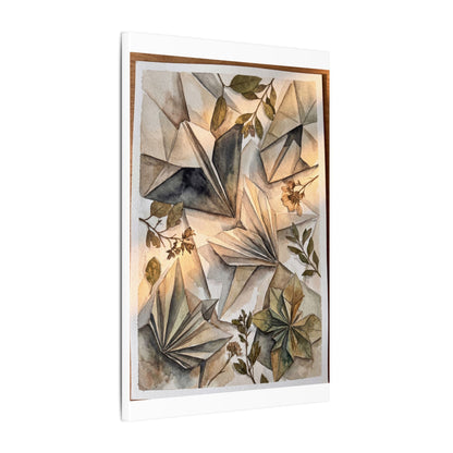 Golden Hour Paper Fold Canvas Art - Japandi Seijaku