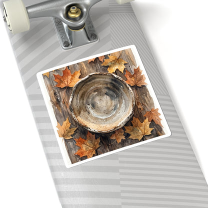 Autumn Ceramic Bowl Watercolor Sticker | Warm Decor