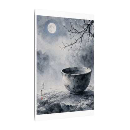 Seijaku Ceramic Bowl Canvas Art - Zen Sumi E