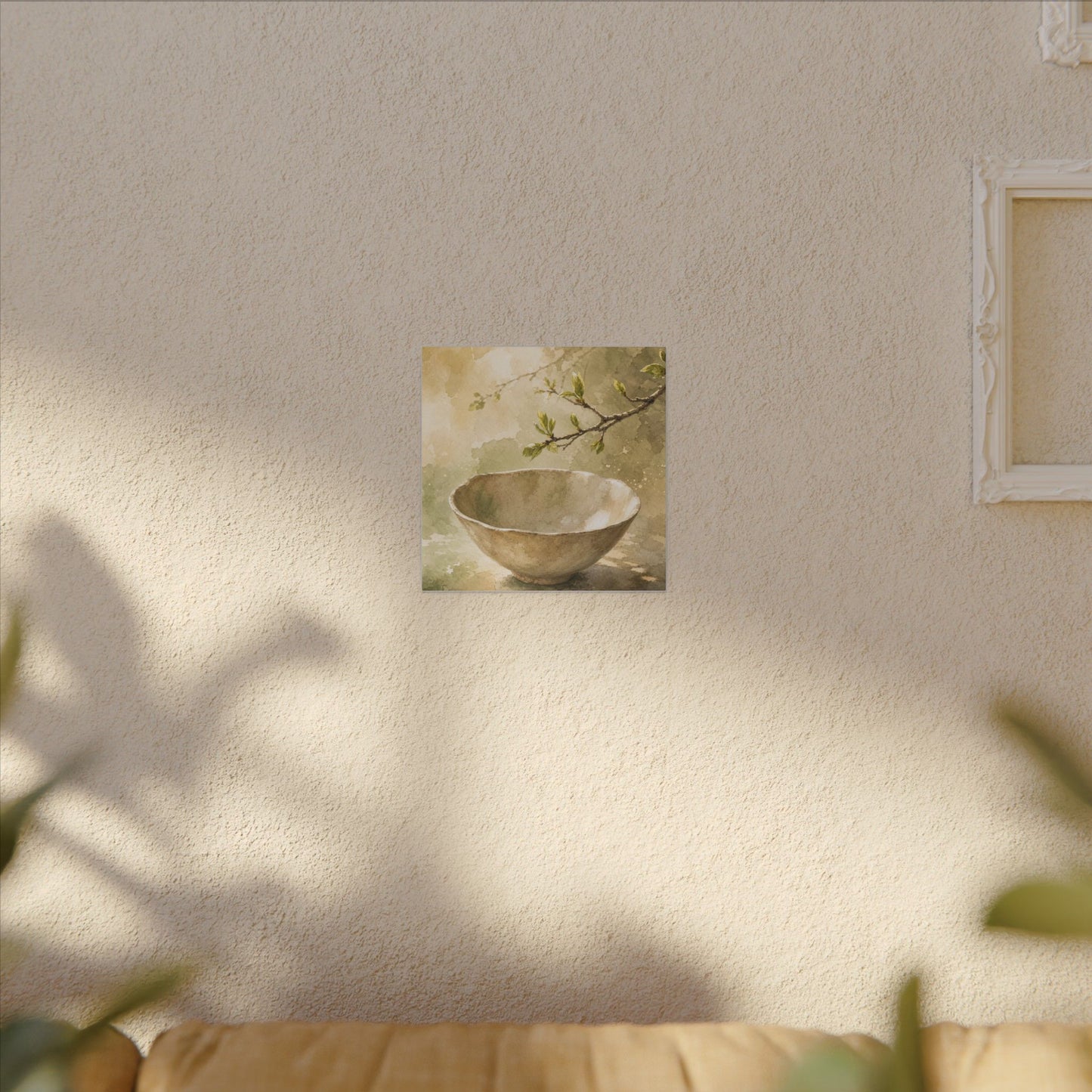 Warm Ceramic Bowl Canvas Art - Watercolor Japandi
