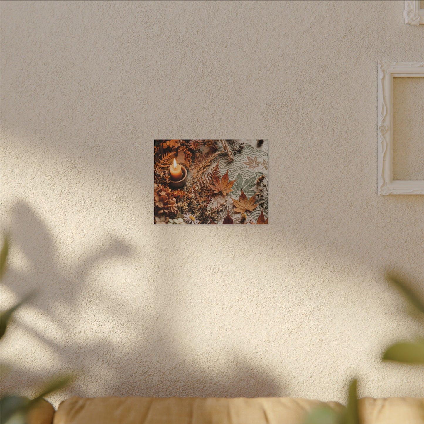 Candlelight Dried Flowers Canvas Art - Japandi Seijaku