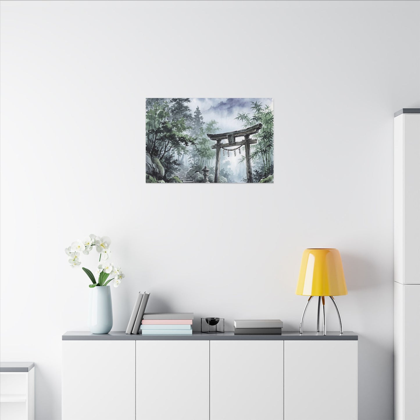 Moonlight Torii Gate Canvas Art - Zen Fukinsei