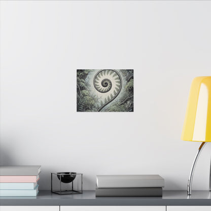 Zen Fern Unfurling in Dawn | Ukiyo E Inspired Canvas Art