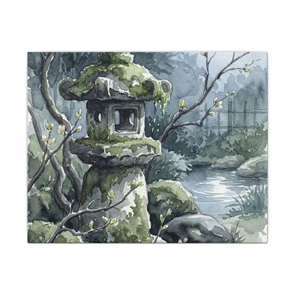 Moonlight Stone Lantern Canvas Art - Japandi Seijaku