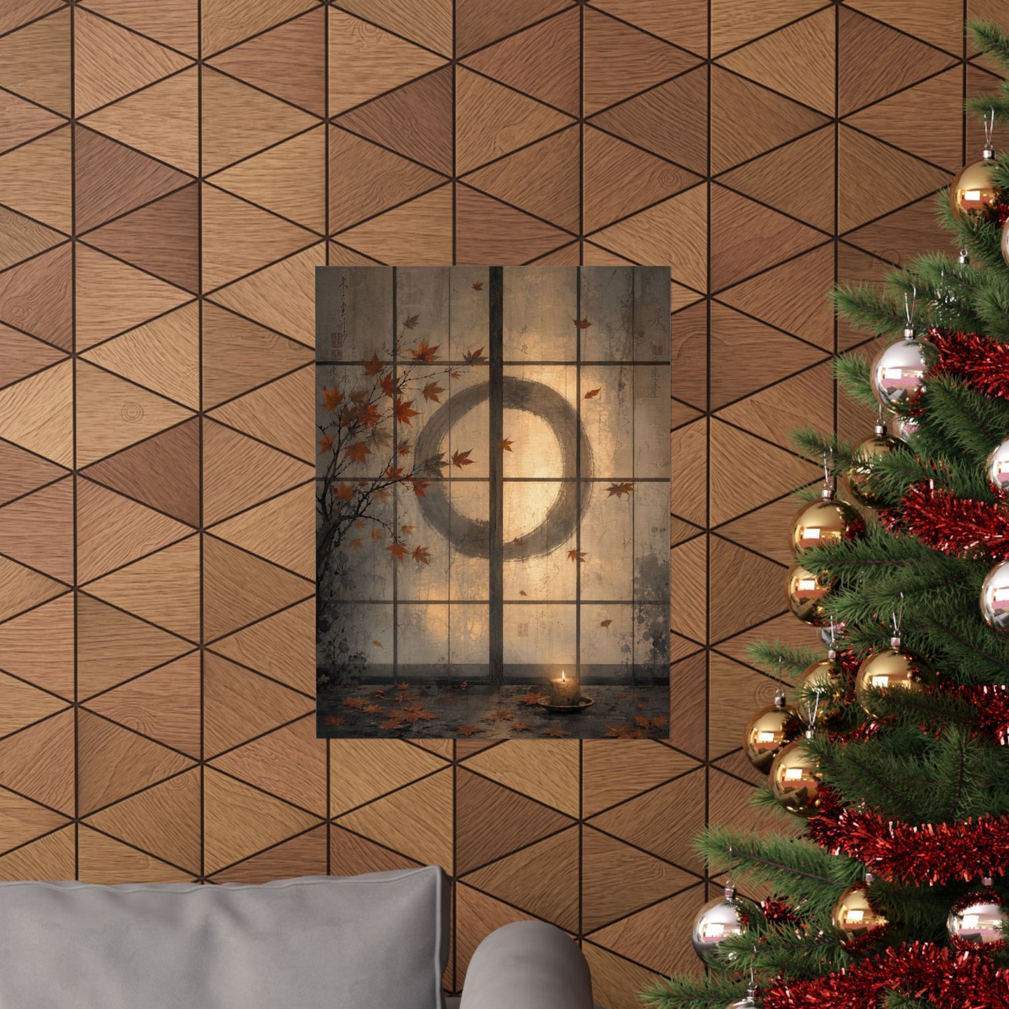 Shoji Screen Wall Art Print | Autumn Japandi Texture Art