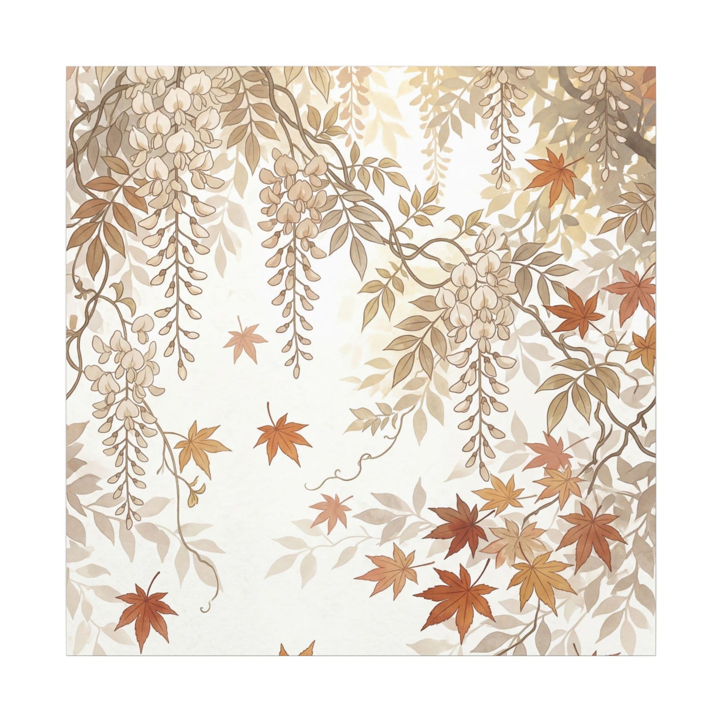 Shibui Wisteria Canvas Art - Japandi Japanese Pattern
