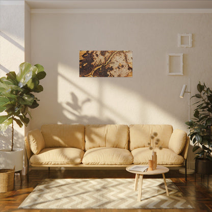 Kintsugi Rust Patina in Golden Hour | Gold Vein Canvas Art