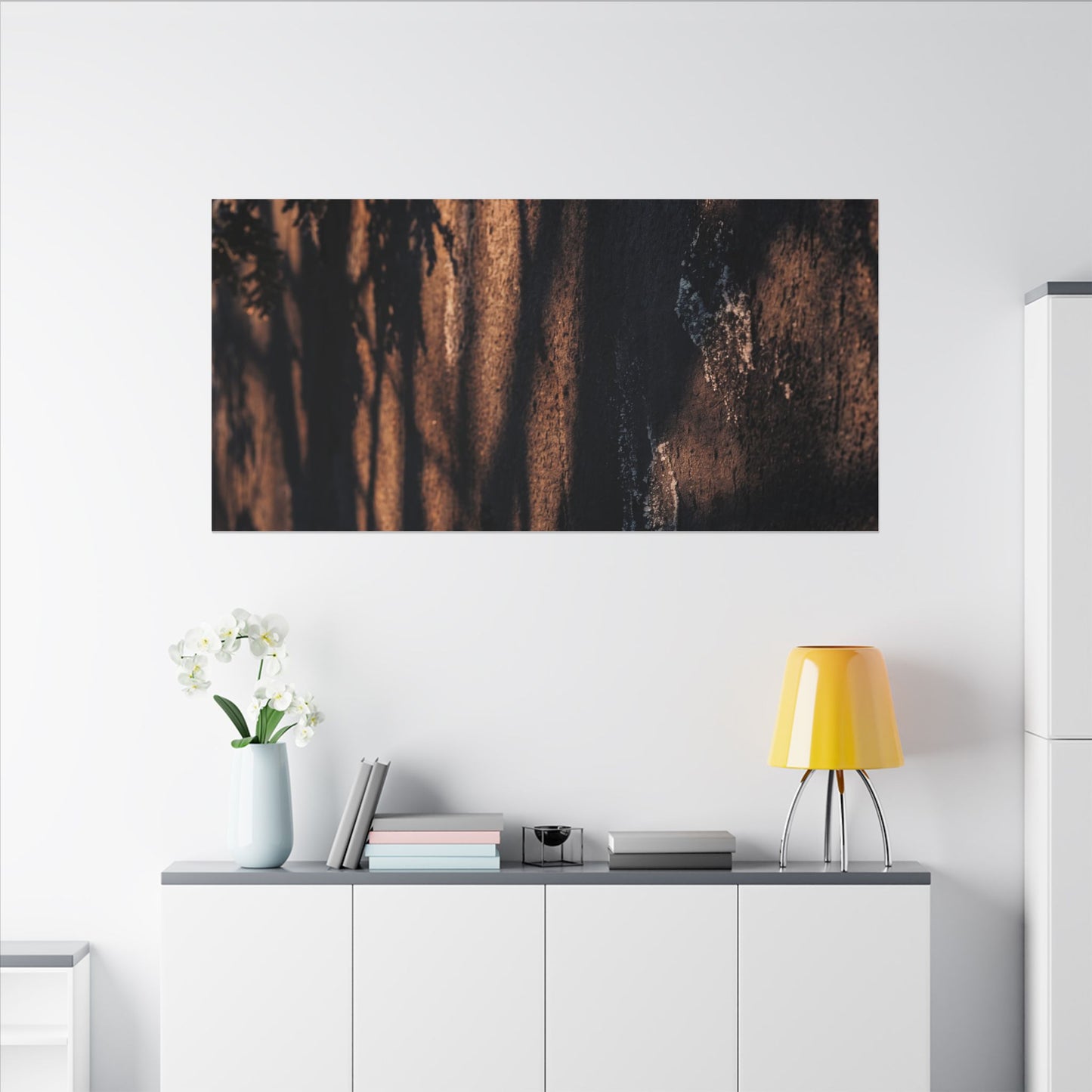 Golden Hour Shadow Play Canvas Art - Dark Japandi Fukinsei