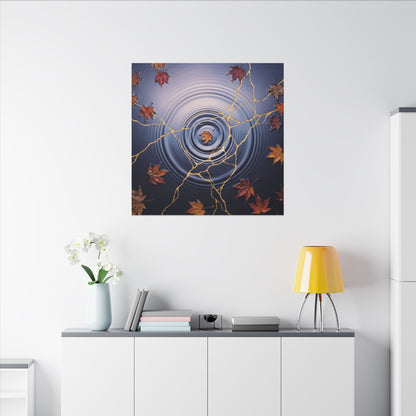 Kintsugi Water Ripple in Dawn | Gold Vein Canvas Art