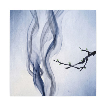 Incense Smoke Spring Canvas Art | Zen Tranquil Design