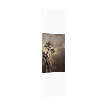 Pine Tree Charcoal Ink Canvas Art | Luxurious Dark Japandi Art