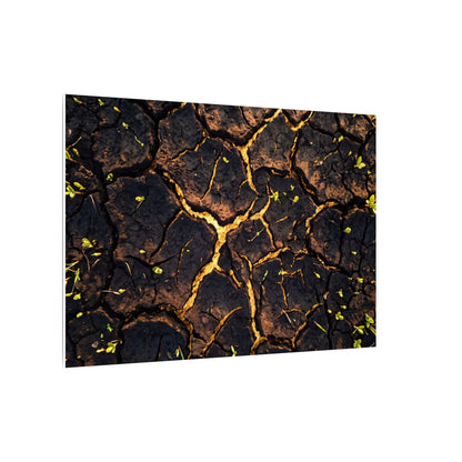 Cracked Earth Moody Minimal Canvas Art | Sophisticated Dark Japandi Art