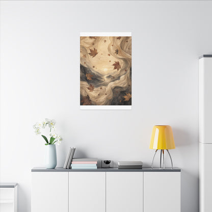 Autumn Silk Drape Watercolor Canvas Art | Earthy Decor
