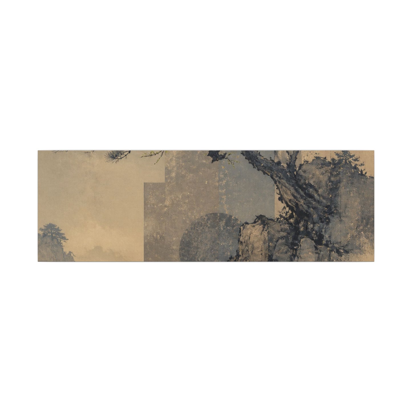 Japandi Pine Tree in Moonlight | Japanese Pattern Canvas Art