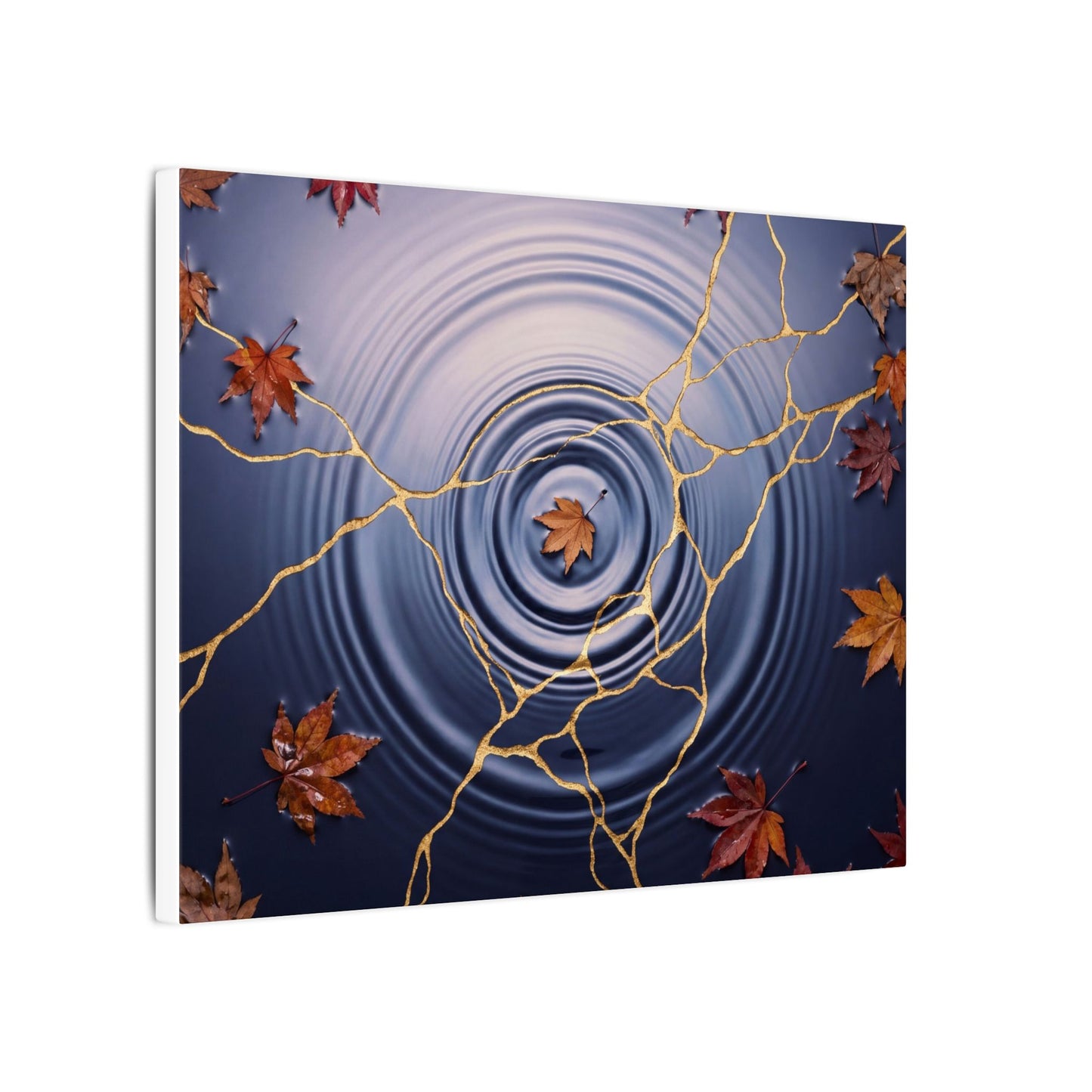 Kintsugi Water Ripple in Dawn | Gold Vein Canvas Art