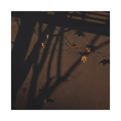 Shadow Play Autumn Canvas Art | Dark Japandi Luxurious Design