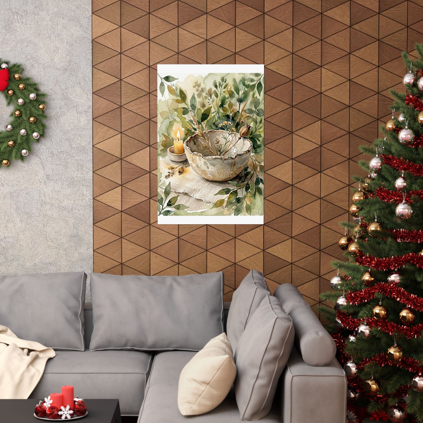 Ceramic Bowl Watercolor Wall Art Print | Neutral Japandi Art