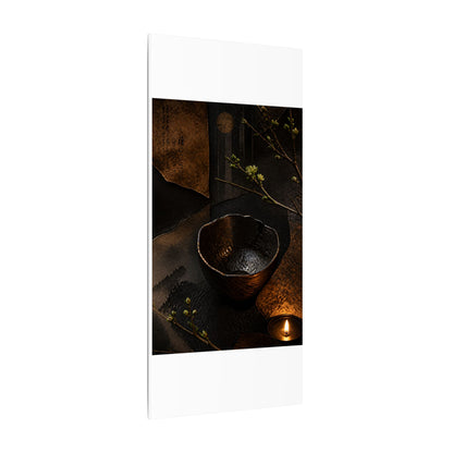 Atmospheric Ceramic Bowl Canvas Art - Shadow Zen Dark Japandi