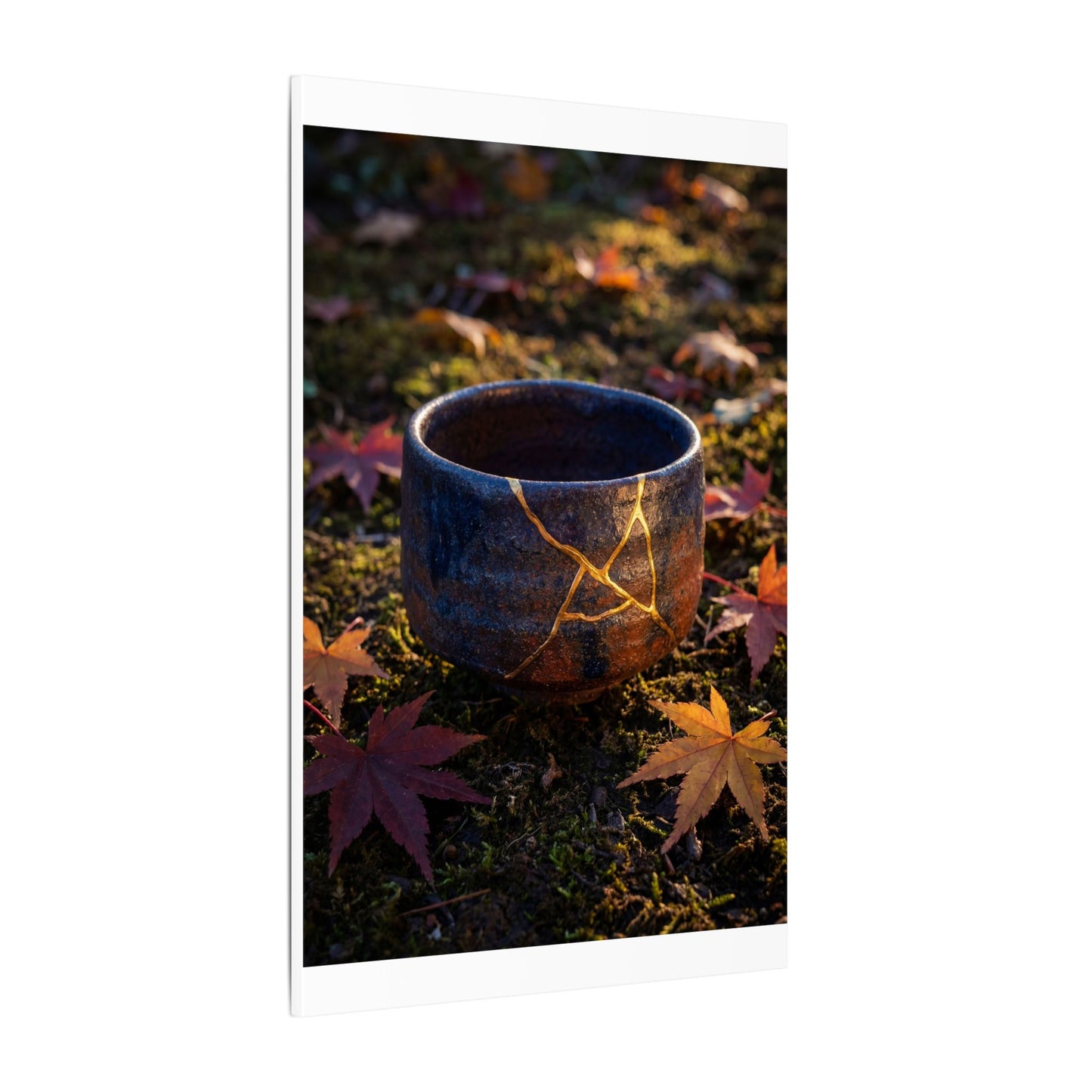 Kanso Moonlit Garden Canvas Art - Kintsugi Gold Repair