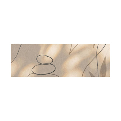 River Stones Minimal Line Canvas Art | Earthy Japandi Art