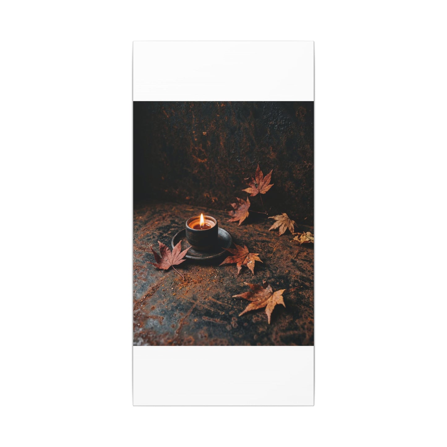 Dark Japandi Rust Patina in Candlelight | Shadow Zen Canvas Art