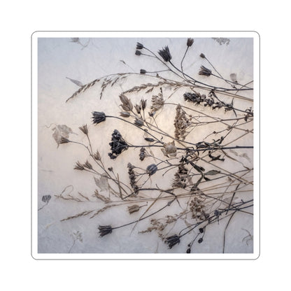 Japandi Dried Flowers in Dawn | Japanese Pattern Sticker Art Print
