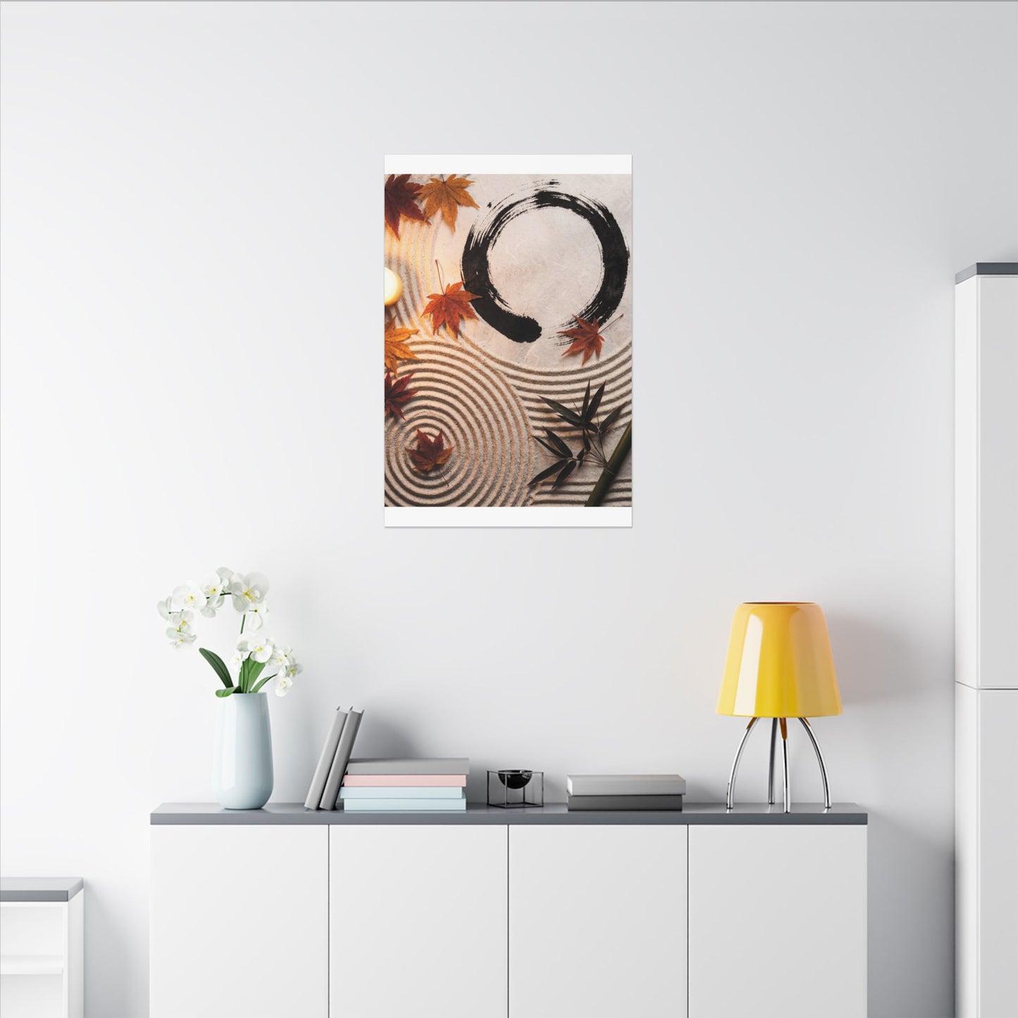 Tranquil Rock Garden Canvas Art - Enso Zen