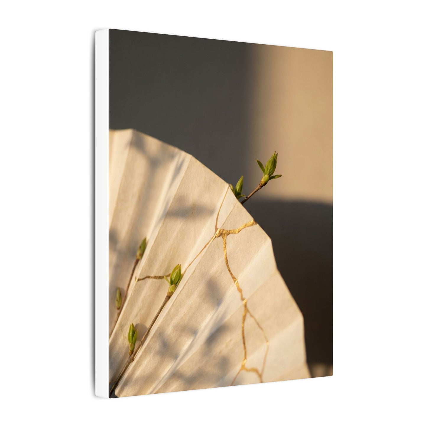 Paper Fold Gold Vein Canvas Art | Healing Kintsugi Art