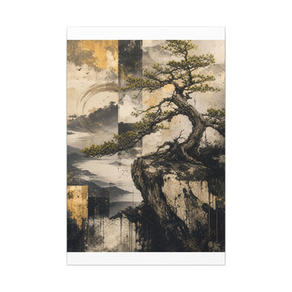 Golden Hour Pine Tree Canvas Art - Japandi Datsuzoku