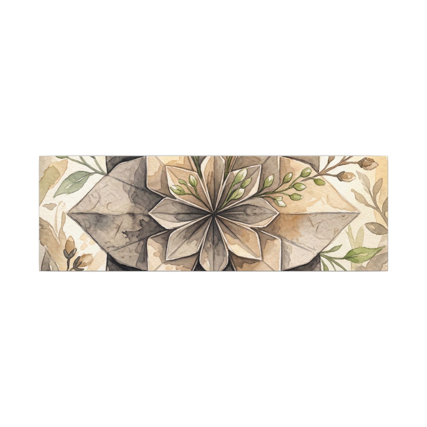 Warm Paper Fold Canvas Art - Watercolor Japandi