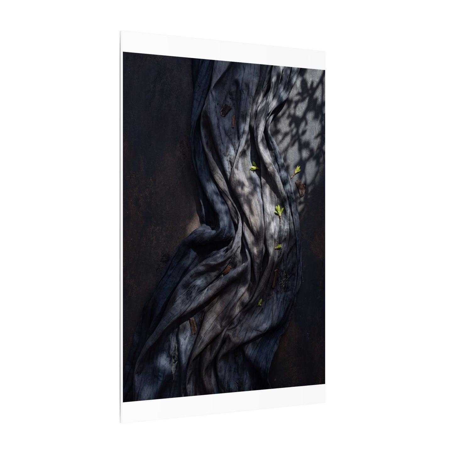 Seijaku Silk Drape Canvas Art - Dark Japandi Dark Texture